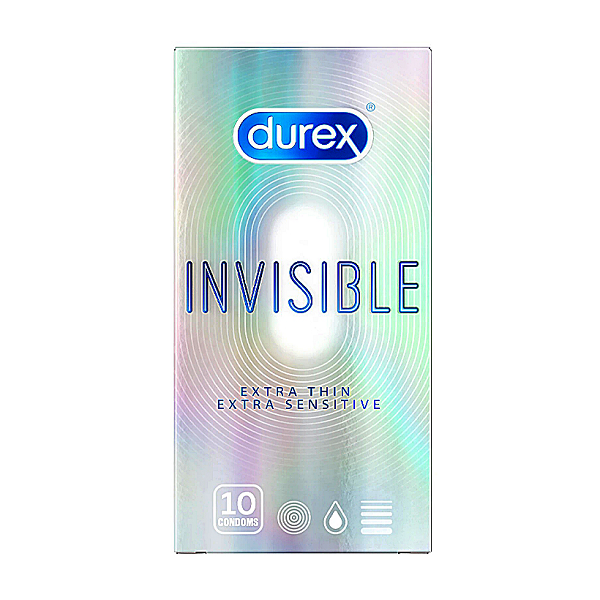 Bao Cao Su Durex Invisible Extra Thin - Siêu Mỏng Chân Thực(hộp 10 bao)